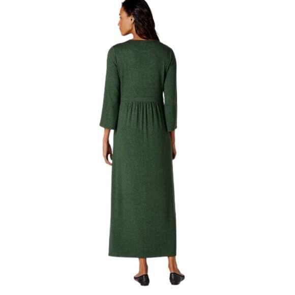 NWT Womens Size Small J. Jill Green Cozy Lantern Sleeve Knit Maxi Dress NEW - Picture 3 of 4